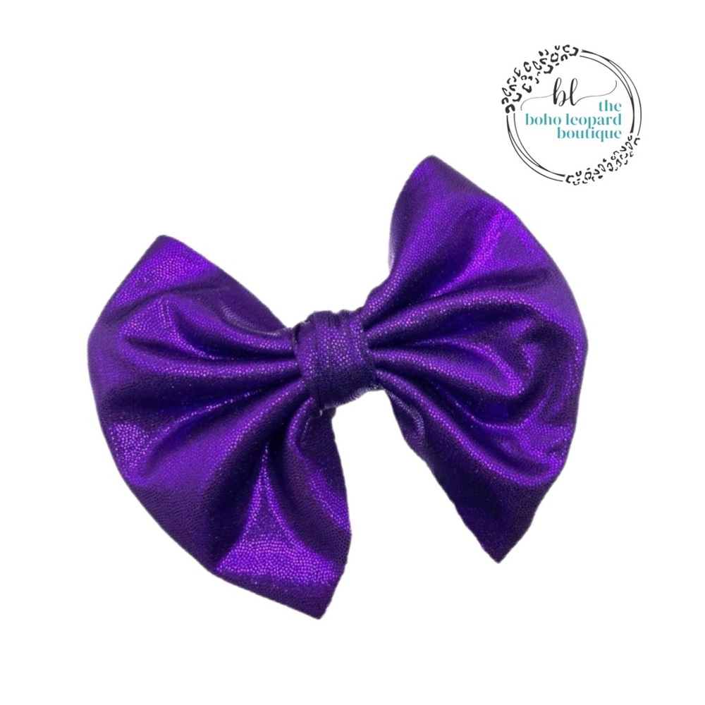 Girls Purple Shimmer handmade hair bow